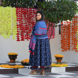 Jay Blue & Raspberry Floral Tassel Anarkali