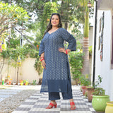 Chand Ka Tukda Handblock Printed Chikankari Suit Set