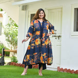 Blue Horizon & Tangy Tones Chikankari Cape Co-Ord Set