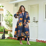 Blue Horizon & Tangy Tones Chikankari Cape Co-Ord Set