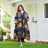 Blue Horizon & Tangy Tones Chikankari Cape Co-Ord Set