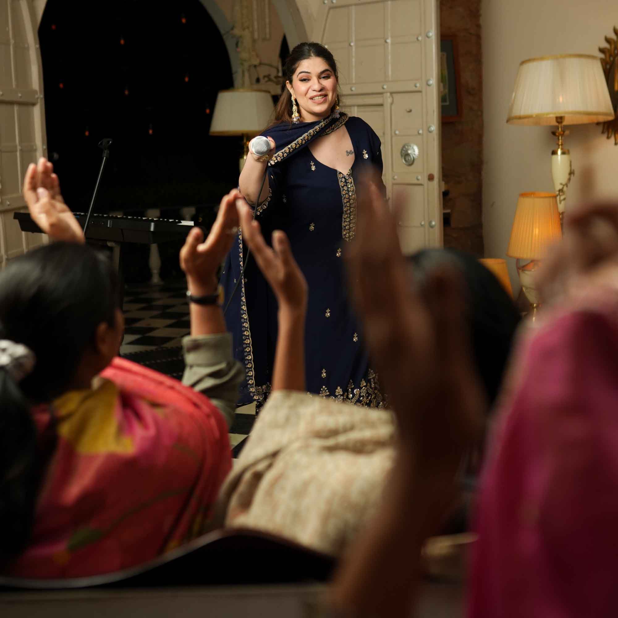 Badan Pe Sitare- Navy Blue Cutdana Embroidered Georgette Suit Set