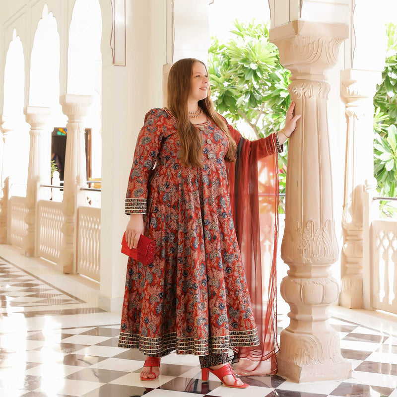 Regal Rosewood Modal Anarkali Set