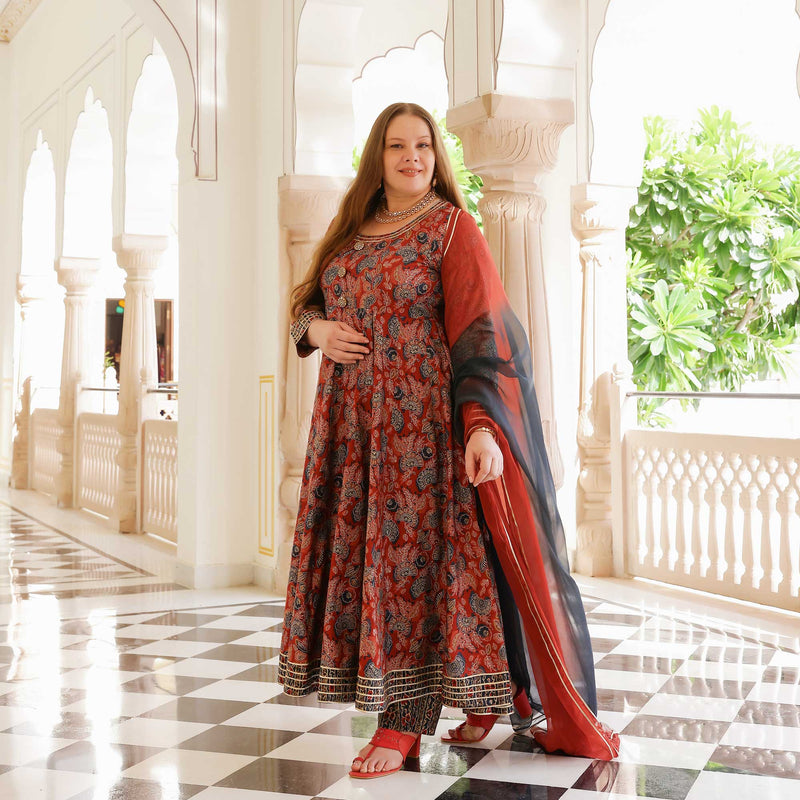 Regal Rosewood Modal Anarkali Set
