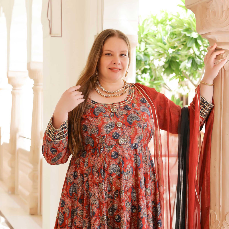 Regal Rosewood Modal Anarkali Set