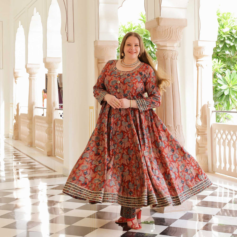 Regal Rosewood Modal Anarkali Set