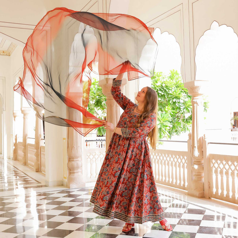Regal Rosewood Modal Anarkali Set