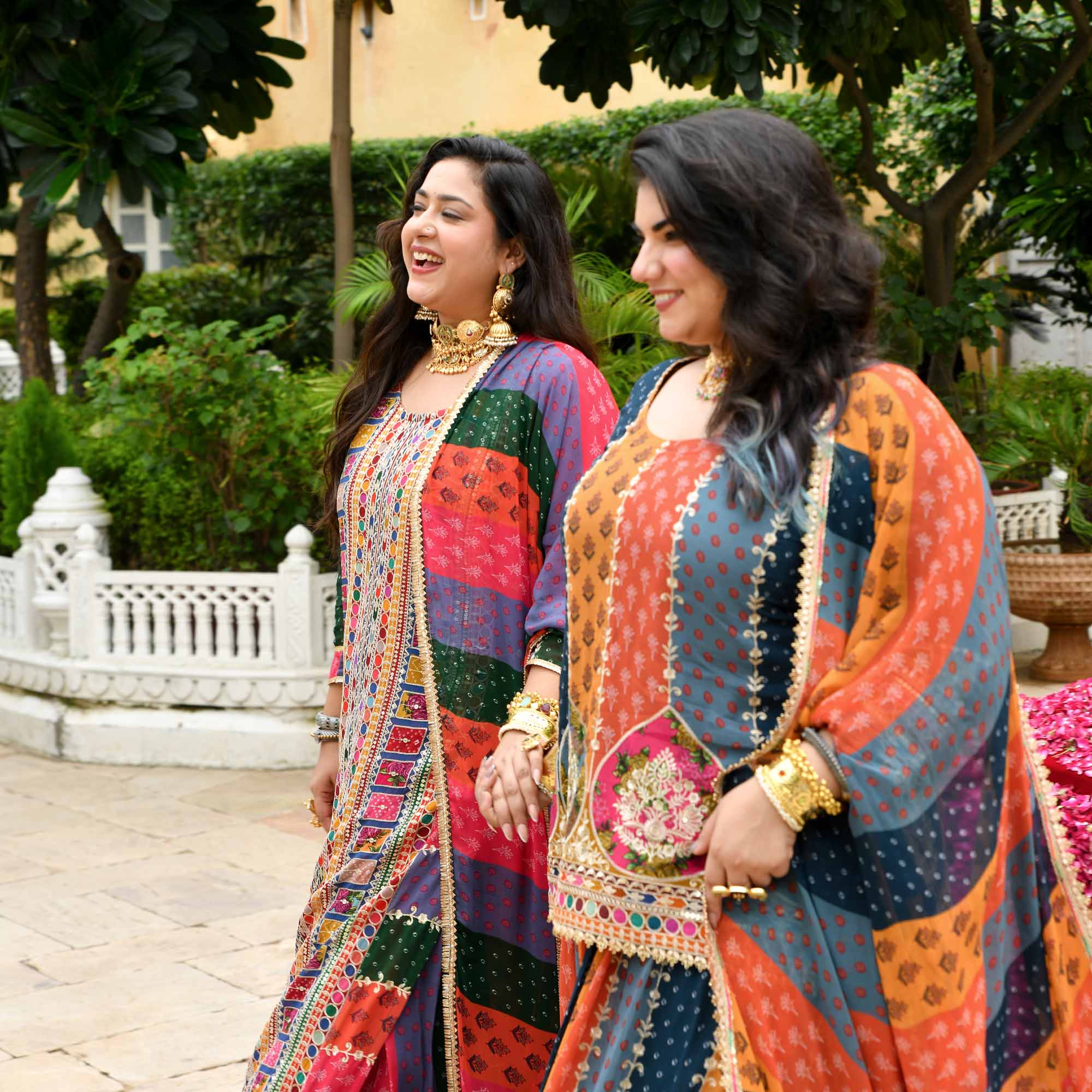 Pitara- Multicolour Modern Fusion Printed Zari Embroidered Lehenga Set