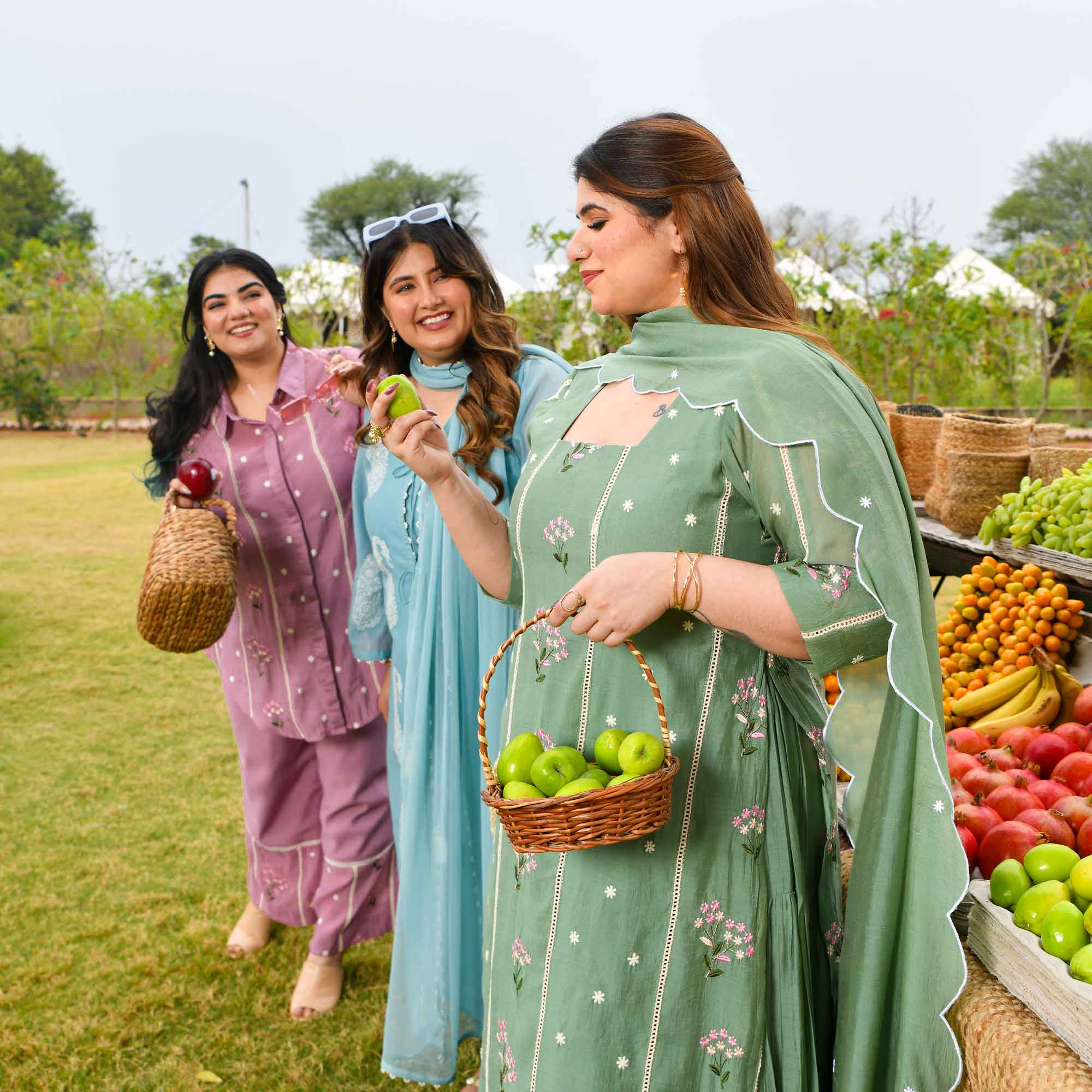 Arctic Berry- Powder Blue Paisley Thread Embroidered Mul Chanderi Cape Set  - Pre Order (Dispatch starts 2 April 26)
