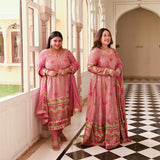 Rosy Shallot Charm Sequin Embroidered Georgette Anarkali