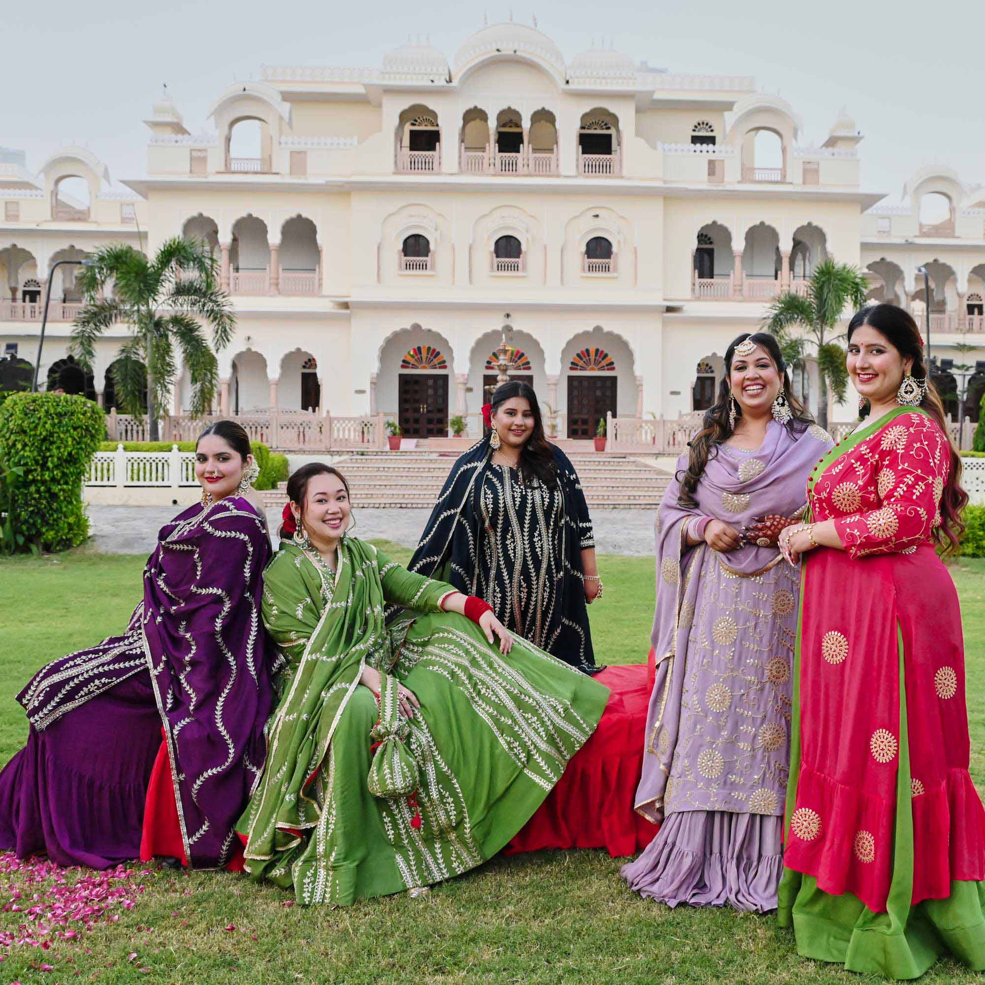 Whispering Lilac Gota Fusion Tier Dress With Kurta 