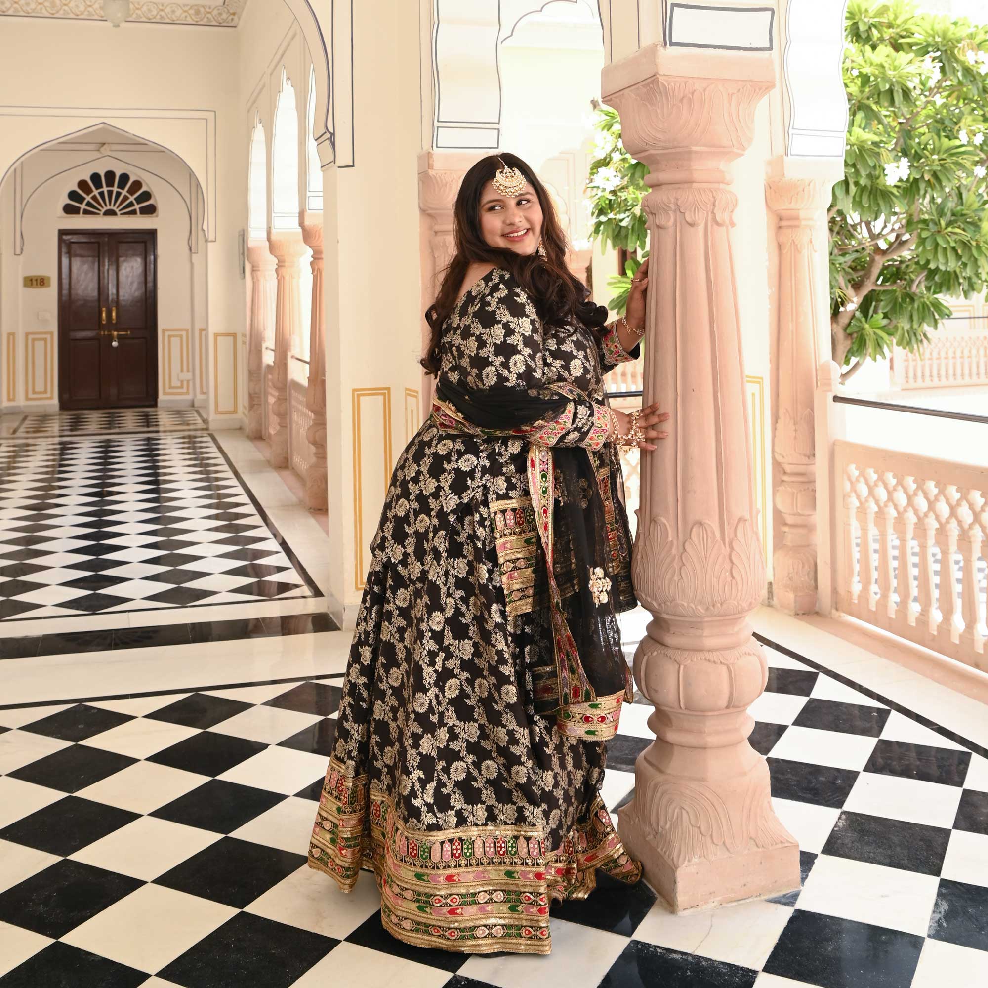 Black online banarasi dress