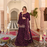 Sangria Spark Velvet Sequin Lehenga Set
