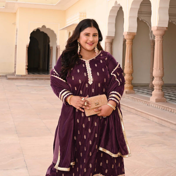 Lush Regalia Velvet Sequin Kurta 