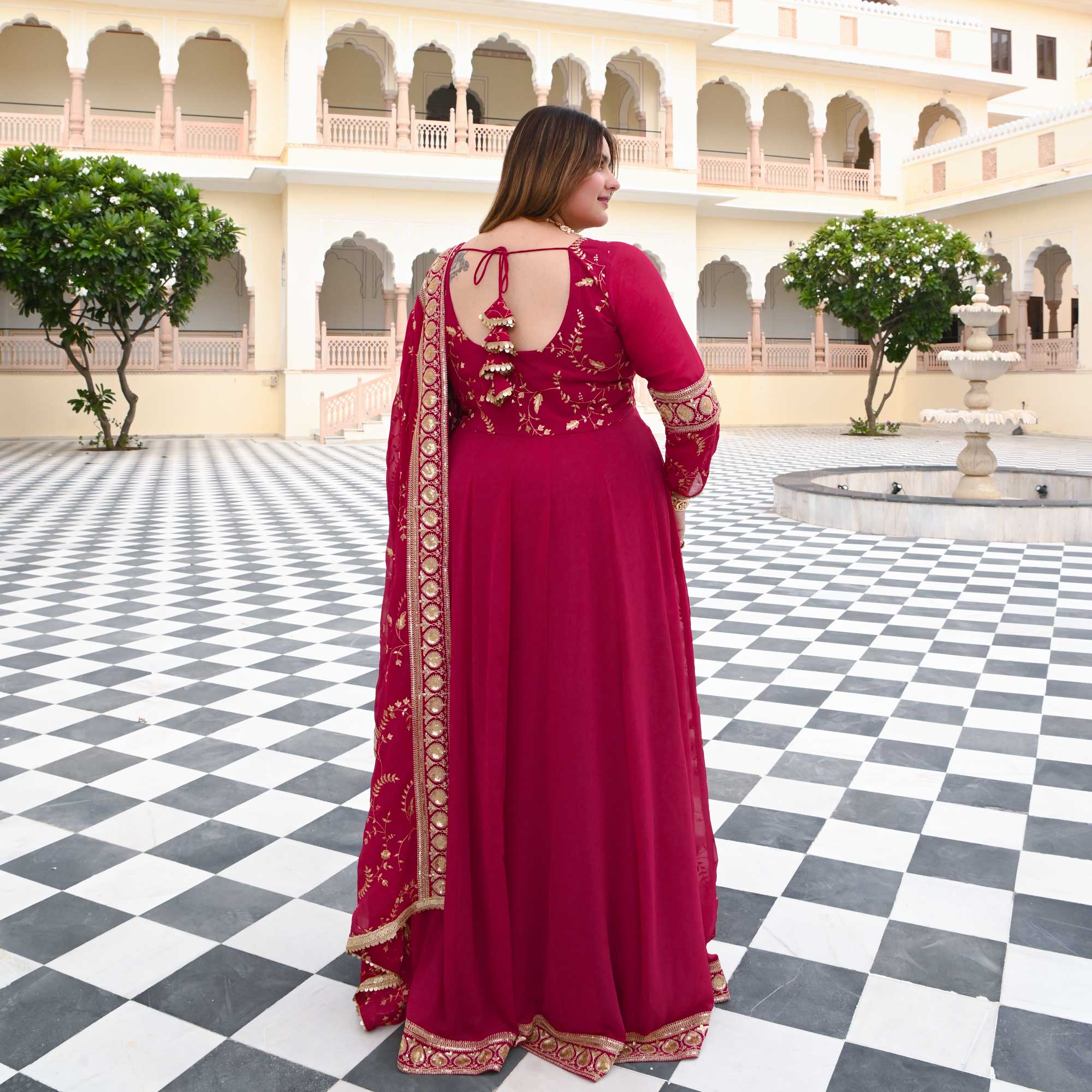 Starstruck Pink Zari & Sequin Embroidered Georgette Anarkali