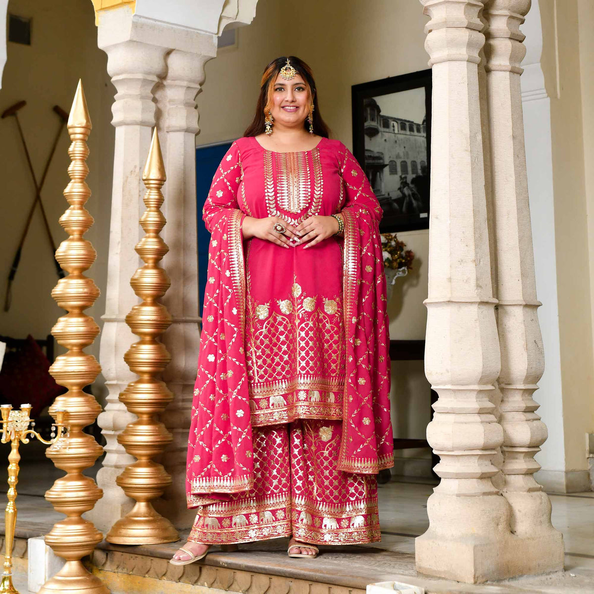 Mehru Georgette Élan Suit (Pink Ivory) main image 0