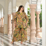 Leaf Affair Assymetrical Co-Ord Set