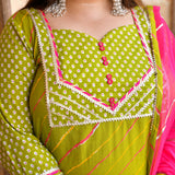 Haryali Leheriya cotton suit set