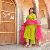 Haryali Leheriya cotton suit set