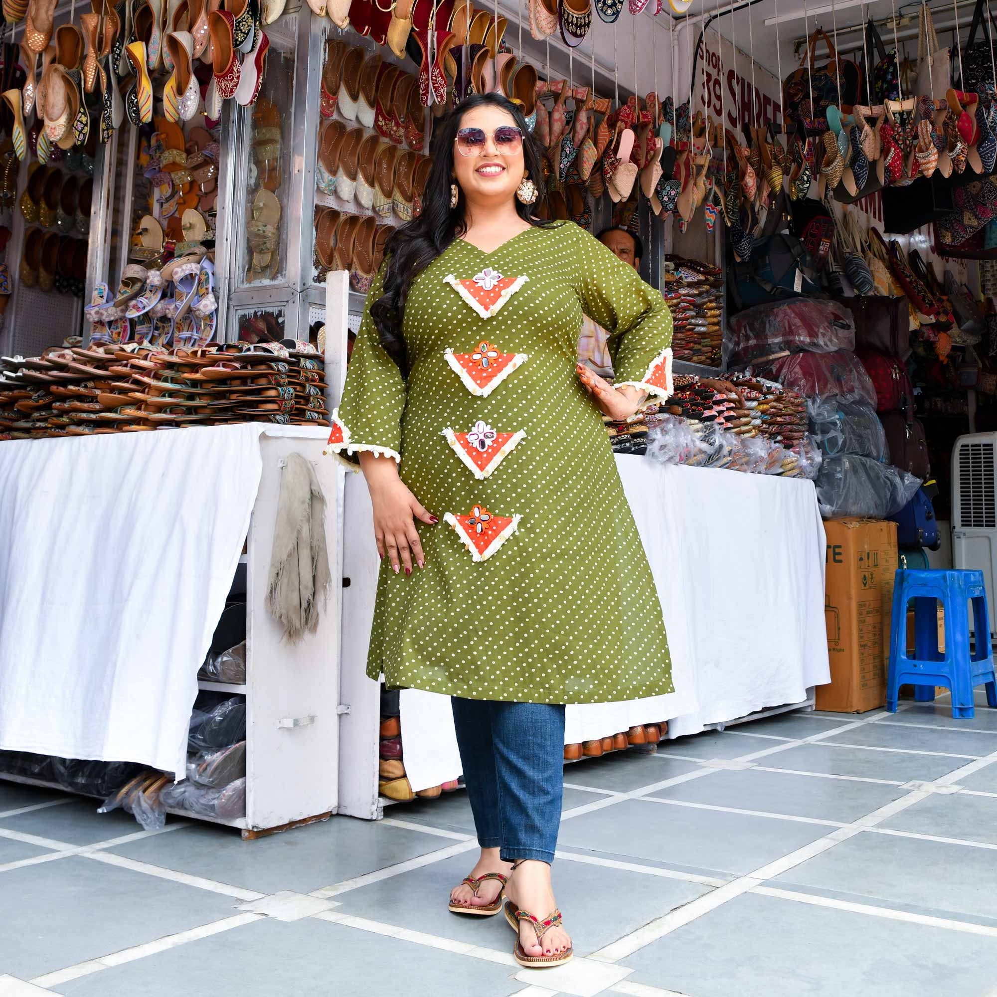Basil Charm Bohemian Mirror Embroidered Kurta