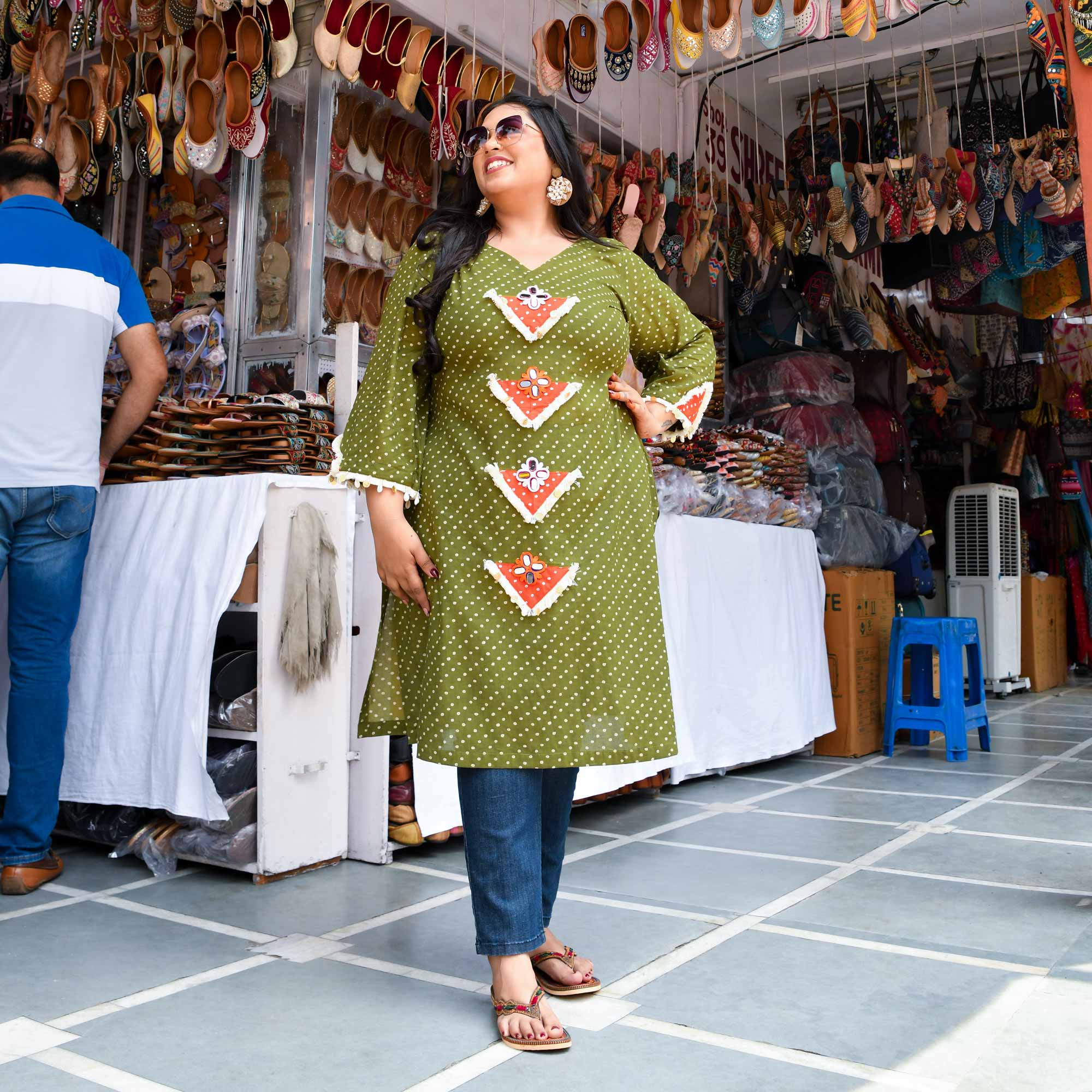Basil Charm Bohemian Mirror Embroidered Kurta