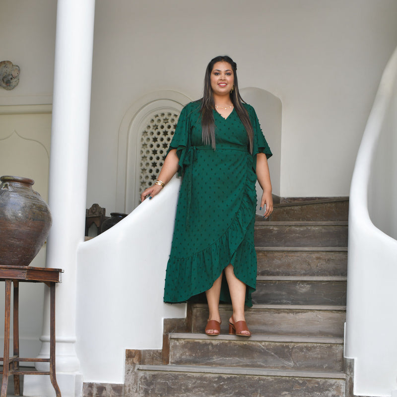 Fern Frill Delight Wrap Dress
