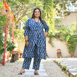 Indigo Pine Wrap Style Co-ord Set