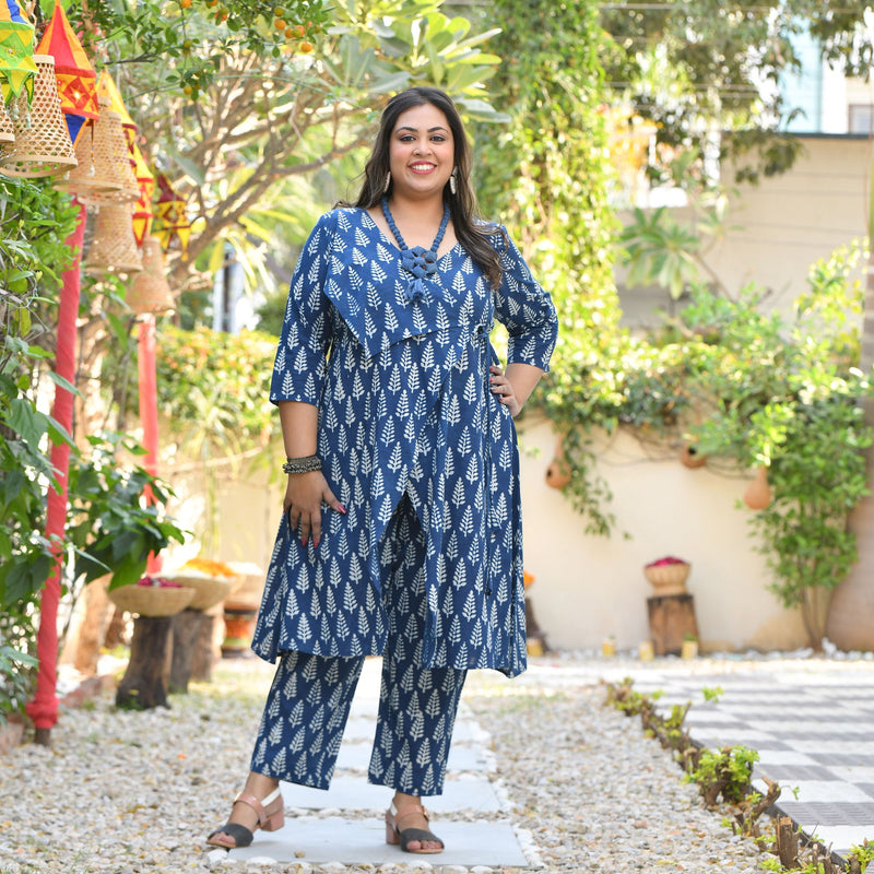 Indigo Pine Wrap Style Co-ord Set