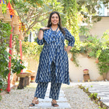 Indigo Pine Wrap Style Co-ord Set