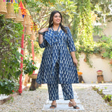 Indigo Pine Wrap Style Co-ord Set