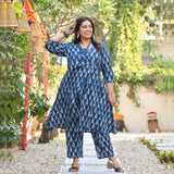 Indigo Pine Wrap Style Co-ord Set