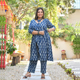 Indigo Pine Wrap Style Co-ord Set