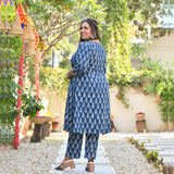 Indigo Pine Wrap Style Co-ord Set