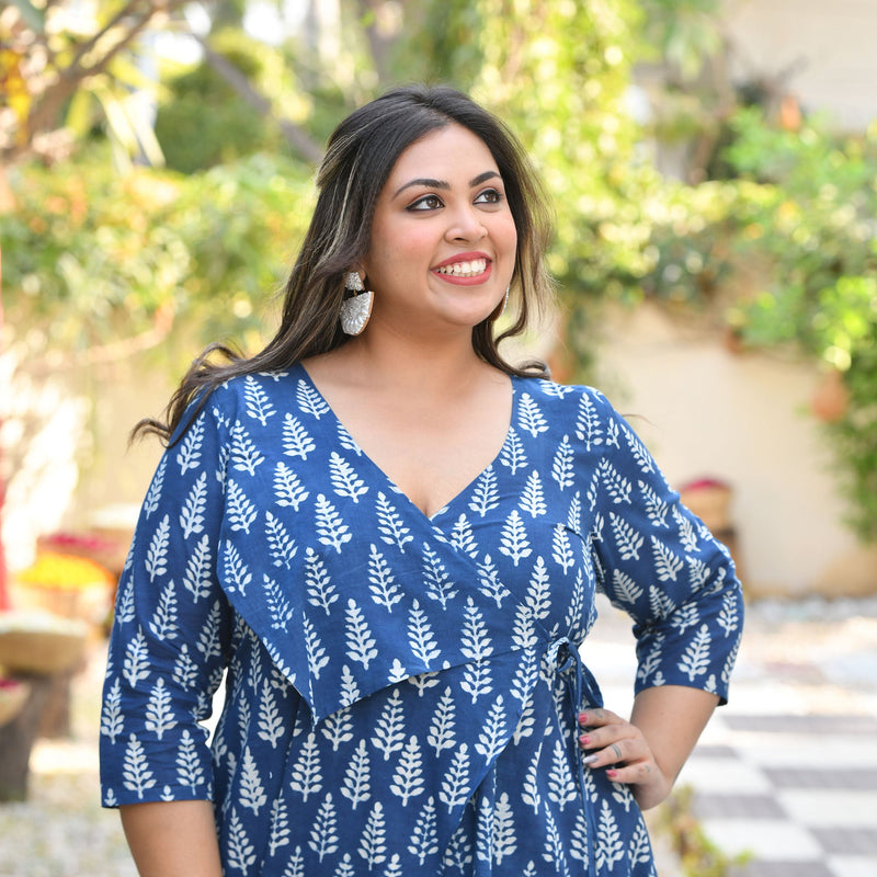 Indigo Pine Wrap Style Co-ord Set