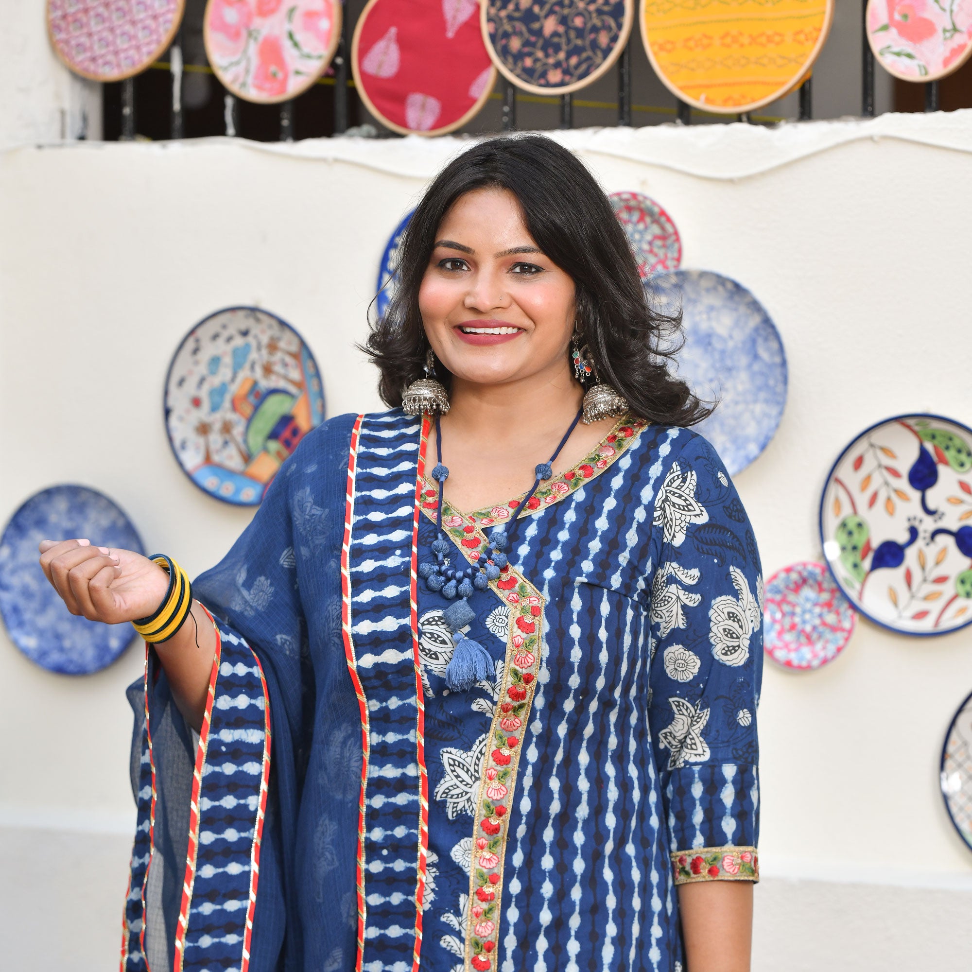 Shades of Indigo Handblock Cotton Lehenga Set