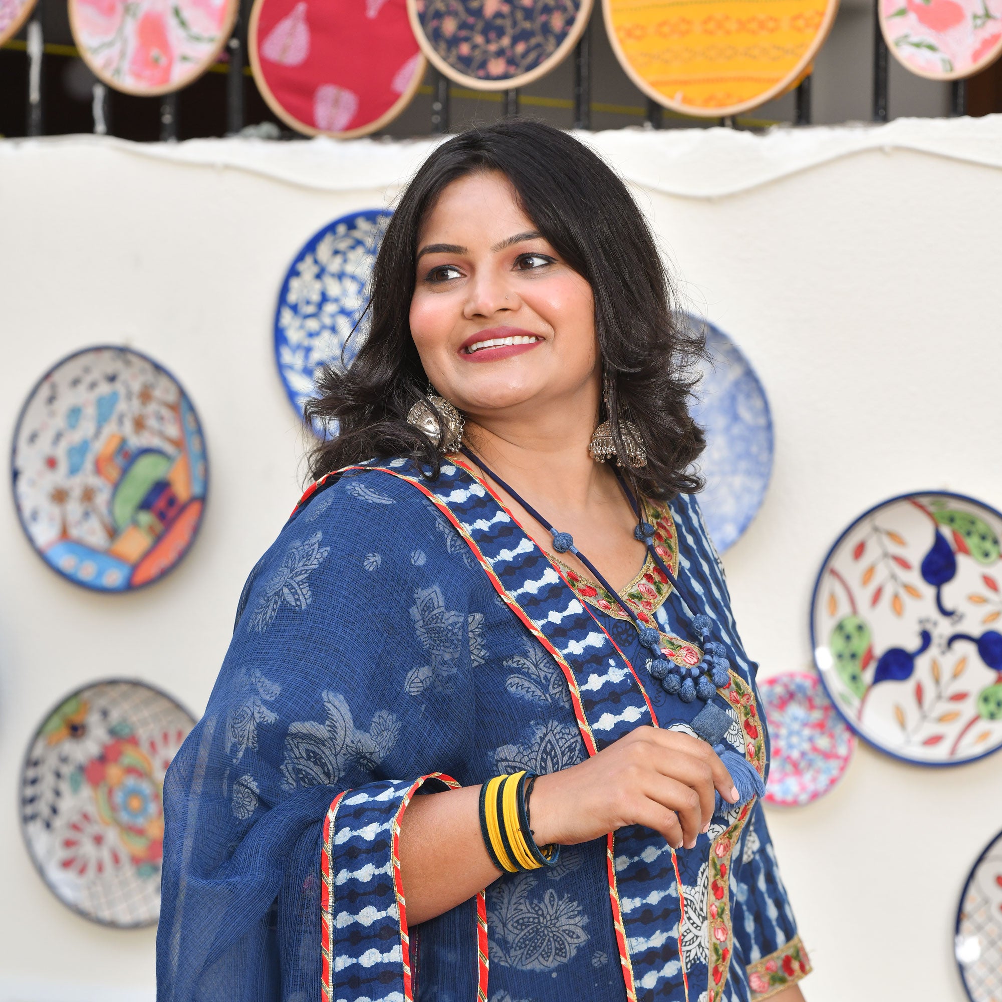Shades of Indigo Handblock Cotton Lehenga Set