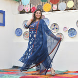 Vintage Nilgiri Floral Handblock Cotton Suit Set