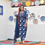 Vintage Nilgiri Floral Handblock Cotton Suit Set