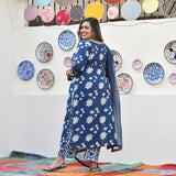 Vintage Nilgiri Floral Handblock Cotton Suit Set