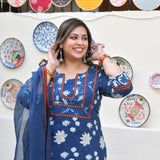 Vintage Nilgiri Floral Handblock Cotton Suit Set