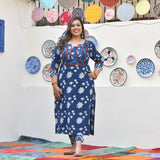 Vintage Nilgiri Floral Handblock Cotton Suit Set