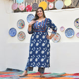 Vintage Nilgiri Floral Handblock Cotton Suit Set