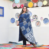 Tree of Indigo Handblock Chanderi Suit Set