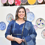 Tree of Indigo Handblock Chanderi Suit Set