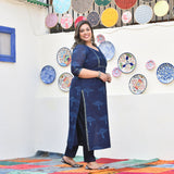 Tree of Indigo Handblock Chanderi Suit Set