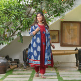 Maroon & Indigo Pinecone Cape Co-ord Set