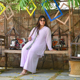 Pearly Lilac Parsi Embroidered Georgette Co-Ord Set