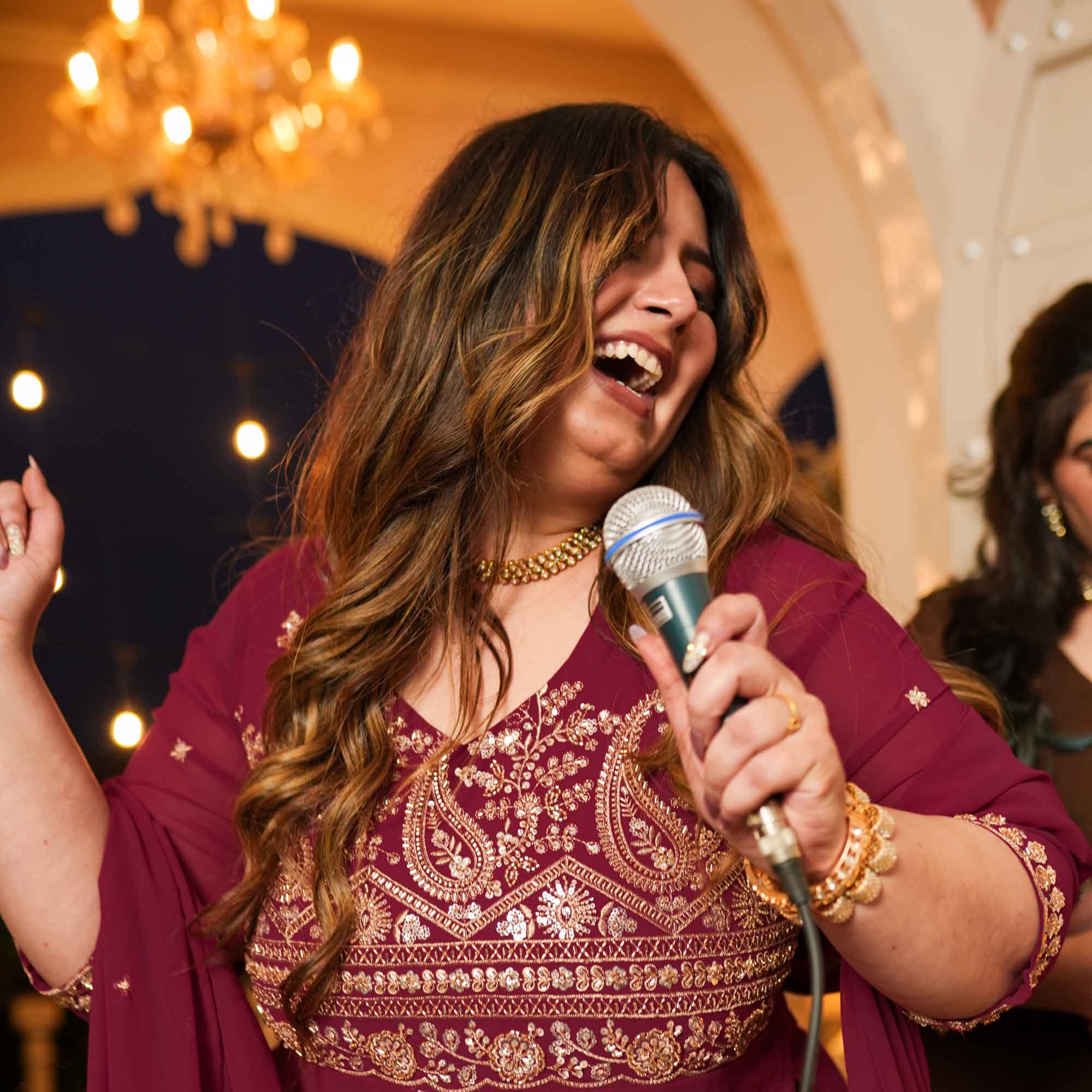 Mehbooba- Rose Magenta Cutdana Embroidered Georgette Lehenga Set