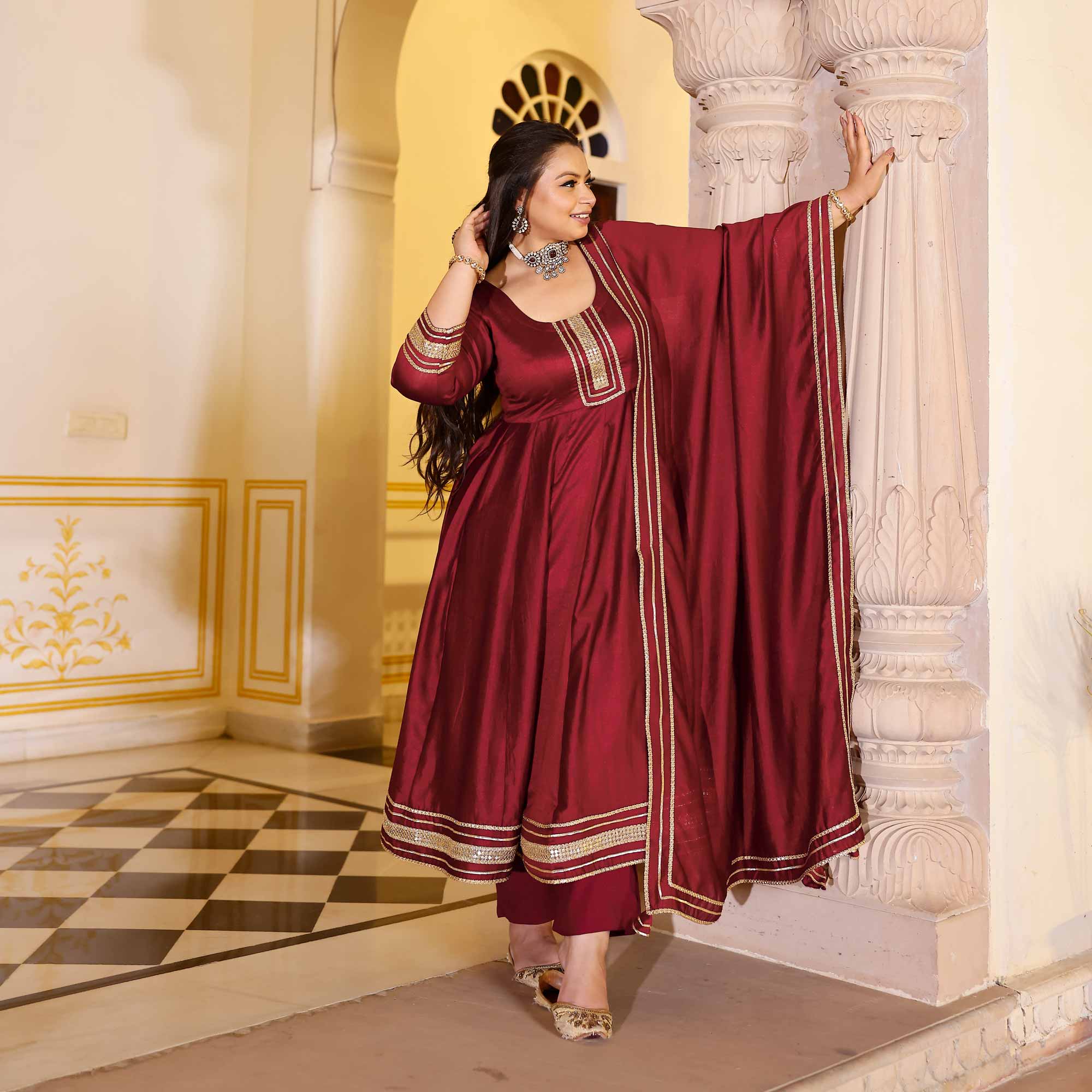 Garnet Tapestry Anarkali Set
