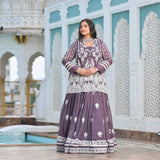 Dusky Purple Blazer Lehenga Set